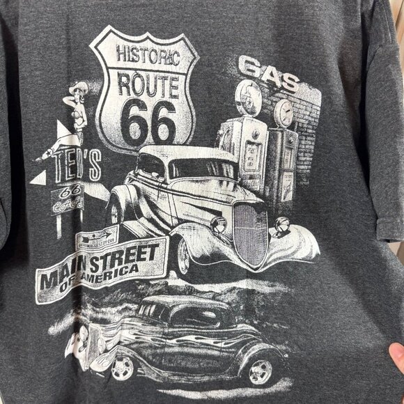 Historic Route 66 gray souvenir crewneck t-shirt.  Screen printed - Picture 5 of 5